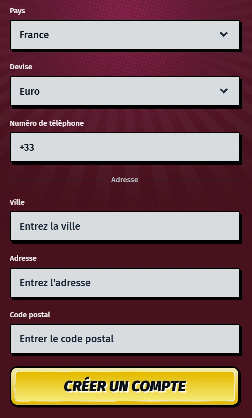 Allyspin Casino inscription etape 3